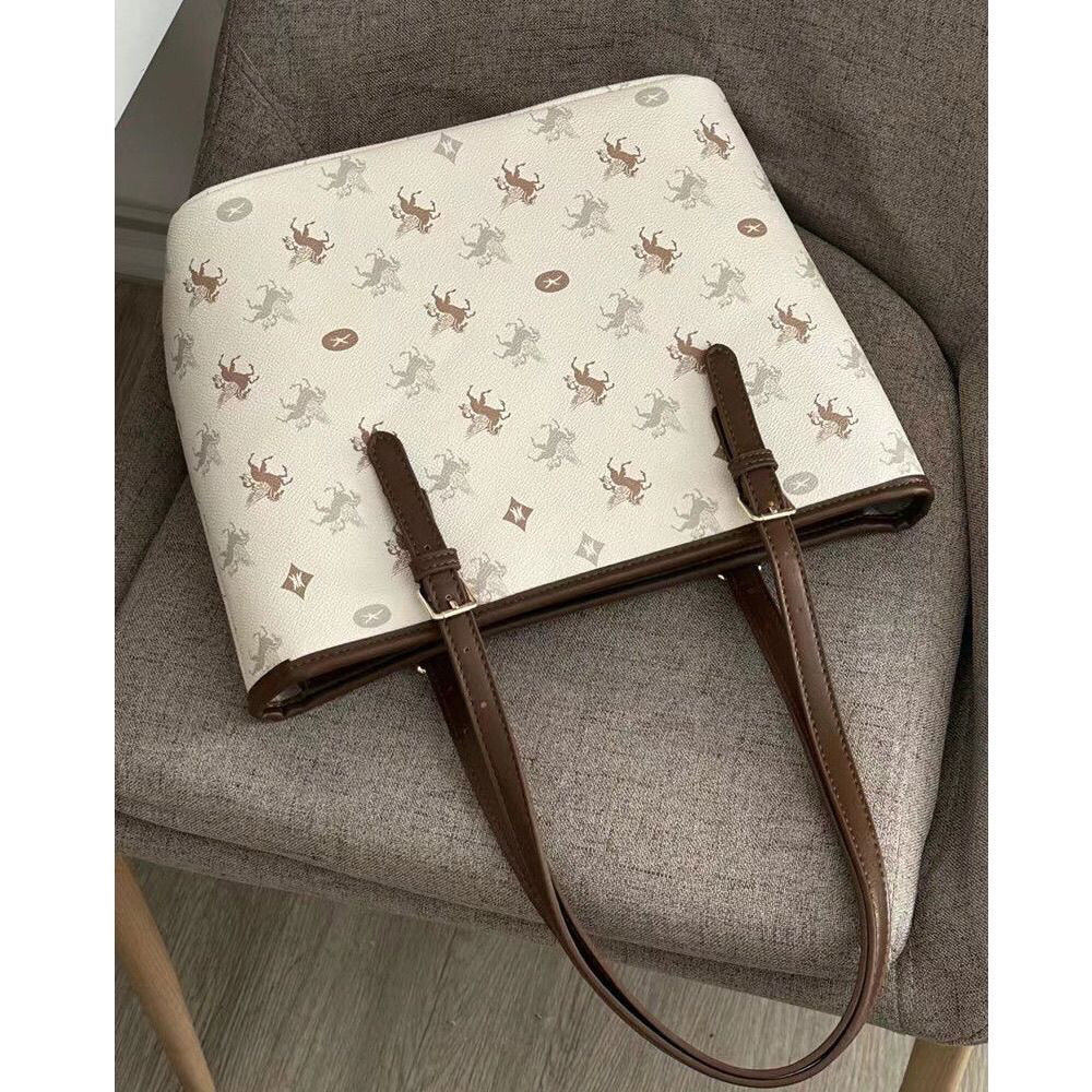 retro tote bag new niche temperament women‘s one shoulder handbag high-grade large capacity commuter class bag