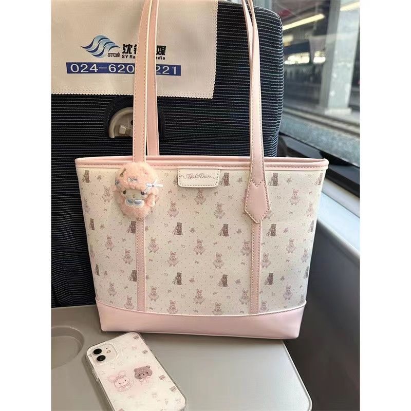 niche girl bag 2024 new tote bag large capacity cute handbag students class commuter shoulder bag