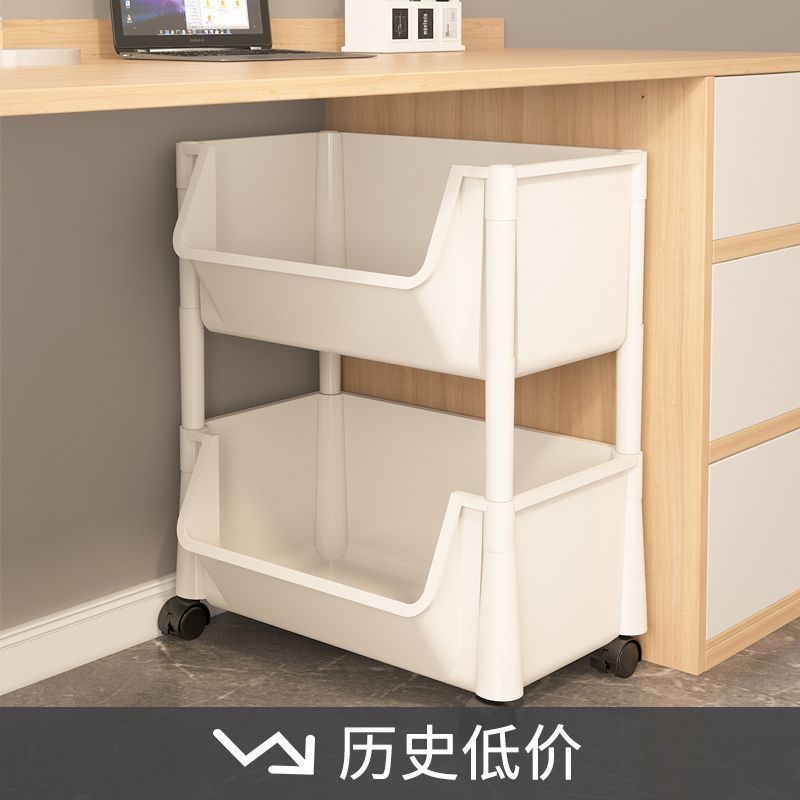 movable bookshelf and storage shelf children‘s toy storage rack multi-layer household trolley floor desktop simple bookcase