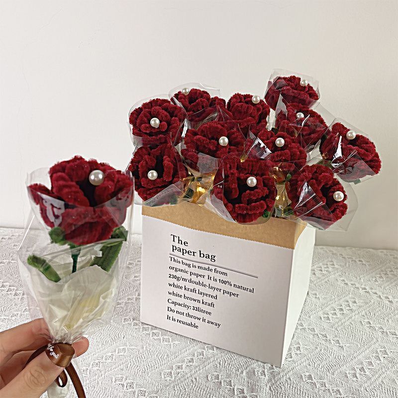 finished twisted stick rose tulip sunflower bouquet for girlfriend girlfriends birthday gift wholesale qixi