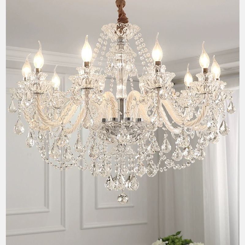 french style chandelier living room crystal lamp luxury atmosphere dining-room lamp modern minimalist bedroom candle duplex villa chandelier