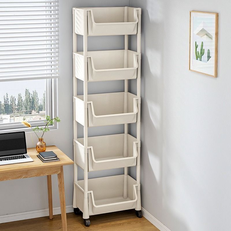 movable bookshelf and storage shelf children‘s toy storage rack multi-layer household trolley floor desktop simple bookcase