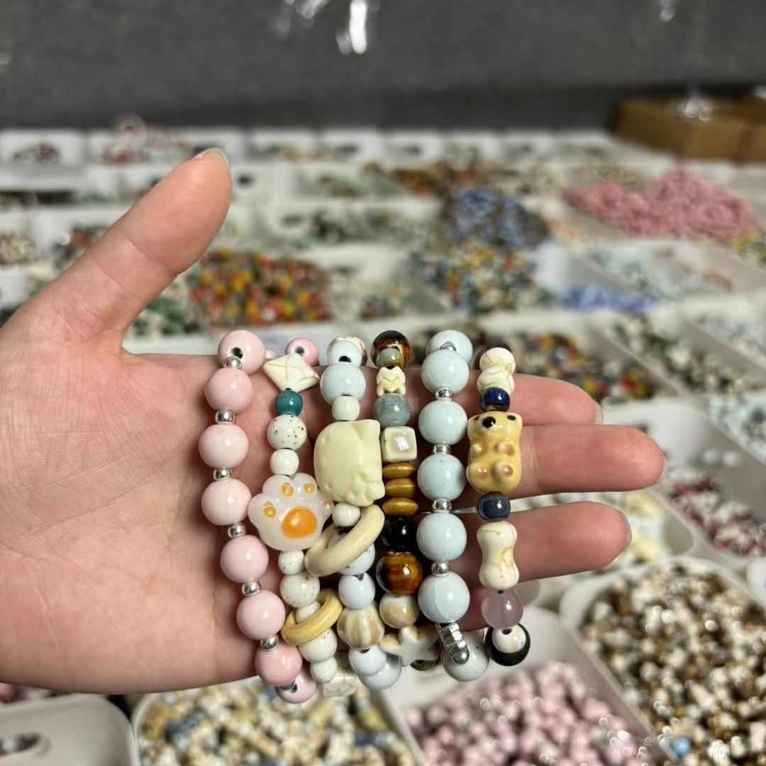 stall wholesale 100 new chinese national fashion original ceramic bracelet jingdezhen bracelet stretch retro new