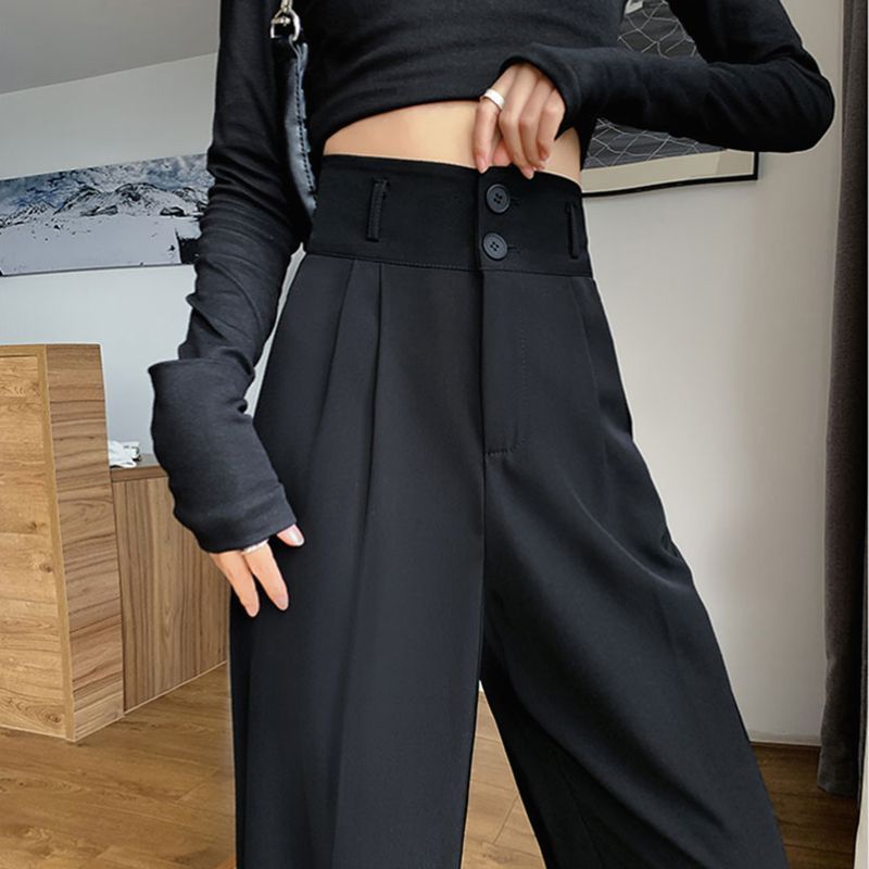 pear shapes wide-leg pants for women spring and summer new high waist drooping plump girls plus size slimming and straight suit pants mop pants