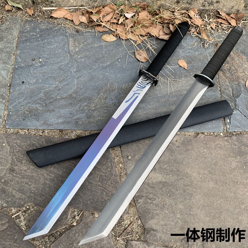 tang hengdao film and television integrated manganese steel embroidery spring knife weapon zhenkaishan martial-arts broadsword car outdoor legal blade not opened