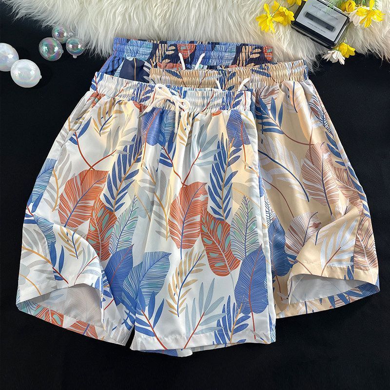 beach pants hawaiian style versatile baby boy and girl summer thin swimming trunks quick-drying shorts couple casual large trunks