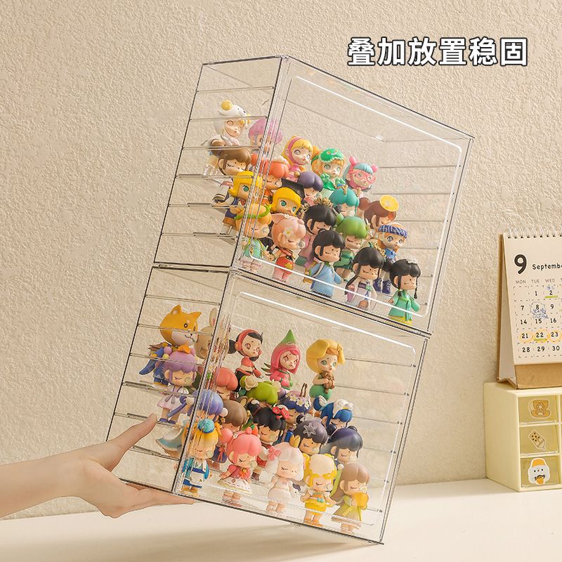 pop mart display blind box shelf acrylic dustproof hand-made wall lego standee transparent storage cabinet