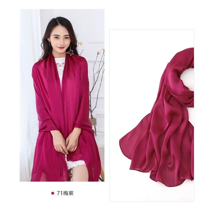 90 * 180cm solid color satin mulberry silk scarf spring and autumn shawl women‘s scarf dancing ethnic style scarf monochrome