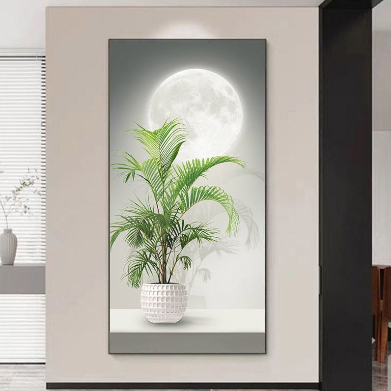 modern green plant simple living room light and shadow corridors hallway nordic aisle decorative painting home fresh mural hanging painting