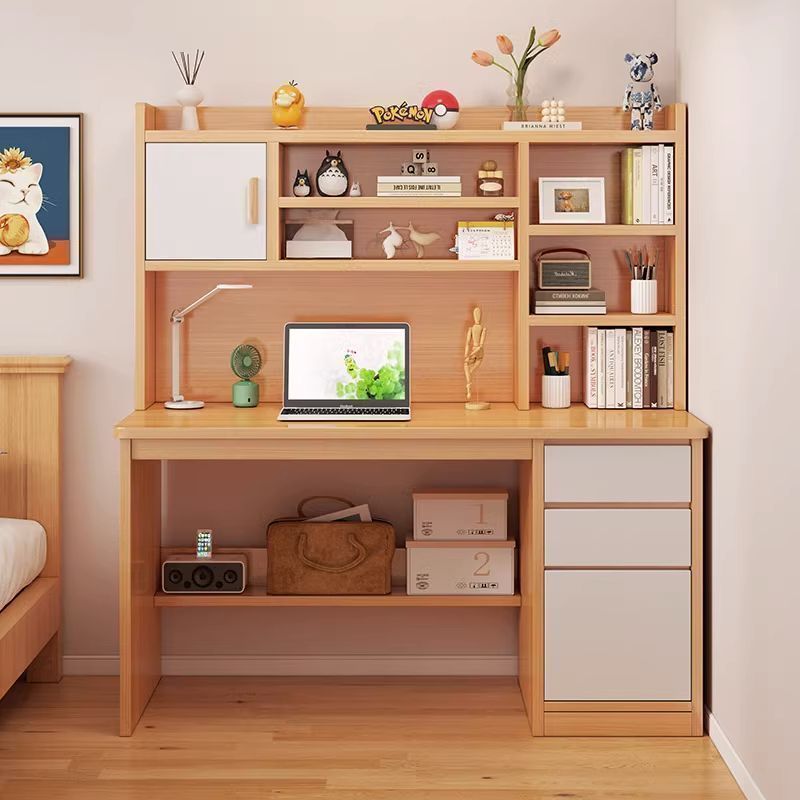 desk bookshelf integrated table bedroom and household computer desk desktop student learning writing desk simple office table