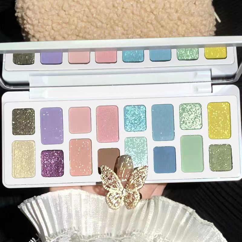 natural color in 16 colors eye shadow plate low saturation fresh macaron sea salt blue earth matte shimmer blush cheap