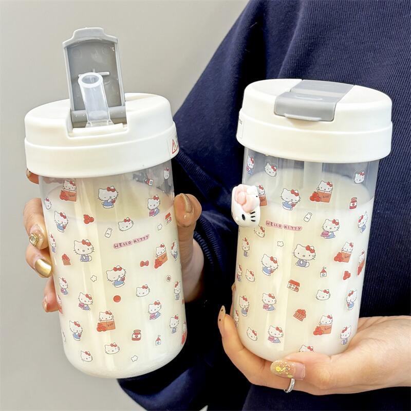 summer large capacity cup with straw female ins good-looking tumbler simple and portable student plastic cup cute cup