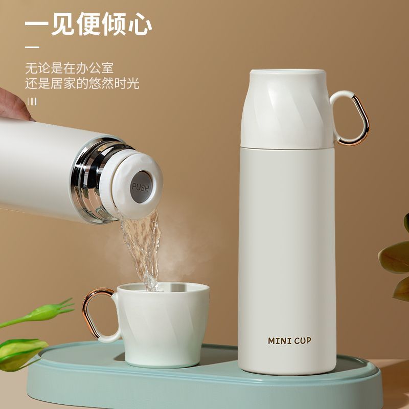 portable high temperature insulated mug tea cup tea making 304 stainless steel covered handle fresh double lid water cup customization