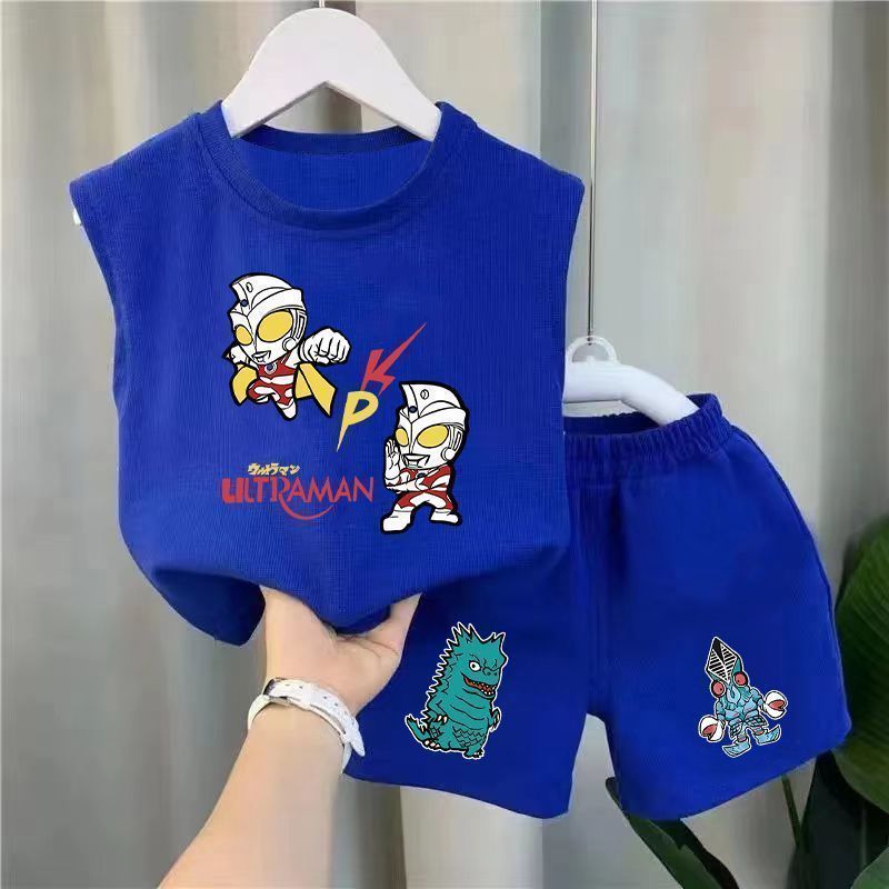 summer trendy boys vest suit new fashionable korean style baby cool thin children‘s sleeveless clothes fashion