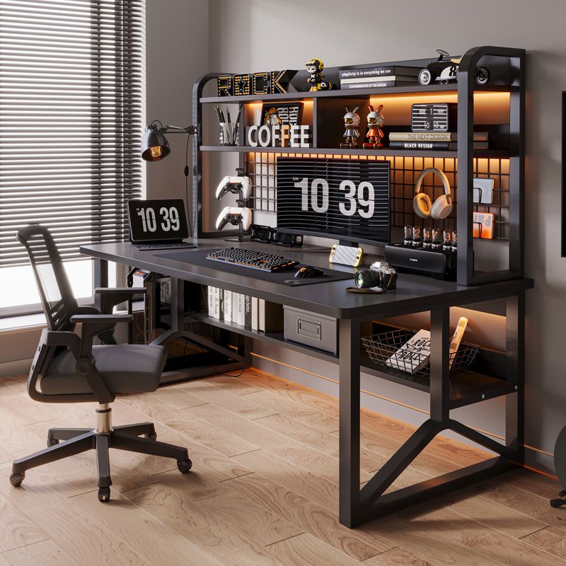 computer desk desktop e-sports table and chair combination simple desk student household study desk bookshelf integrated table