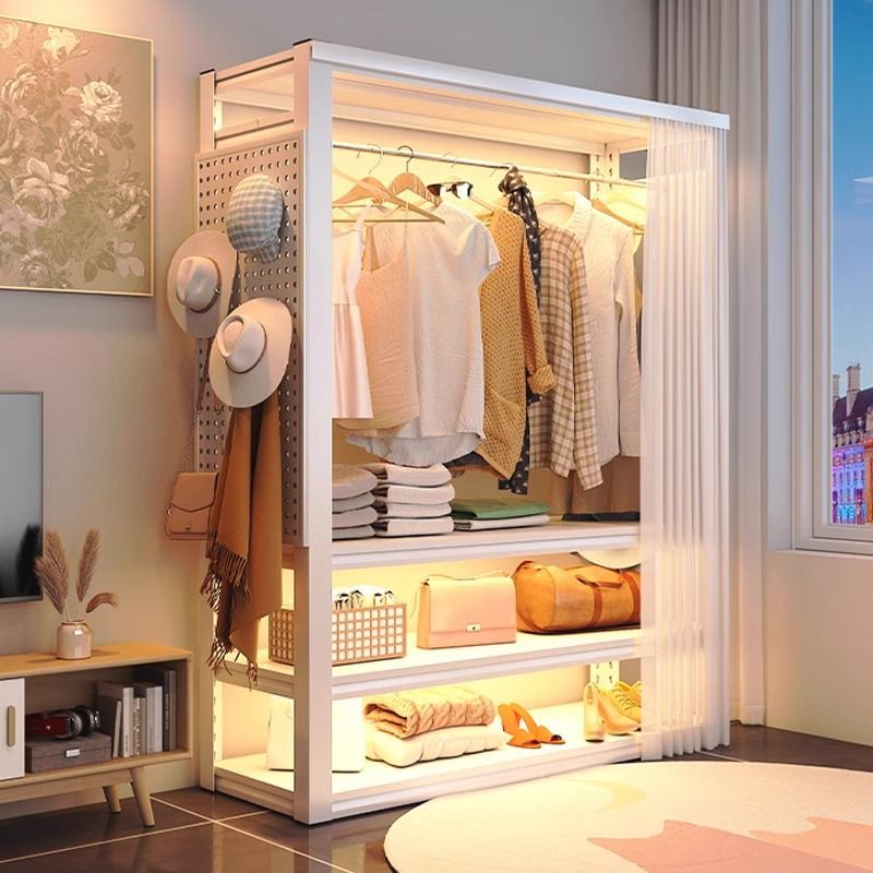 shelf wardrobe open hanger rental room simple wardrobe household small apartment bedroom multi-layer integrated clothes rack