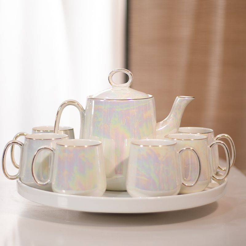 light luxury colorful streamer kettle tea cup simple ceramic water set complete set good-looking home modern living room family