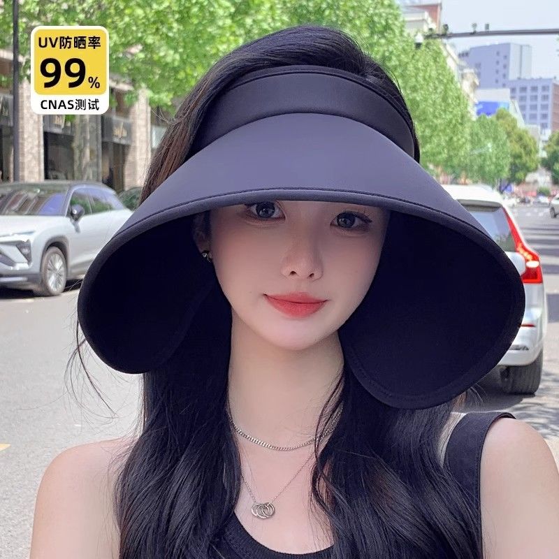 upf50 + hat female summer uv protection sun hat wrap-around full face sun protection hat big brim air top hat