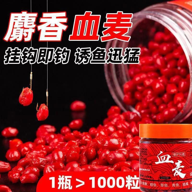 fishing wheat berry blood wheat bait fishing bait wild fishing catfish carp grass carp suitable for all seasons killing red worm particles fishing bait