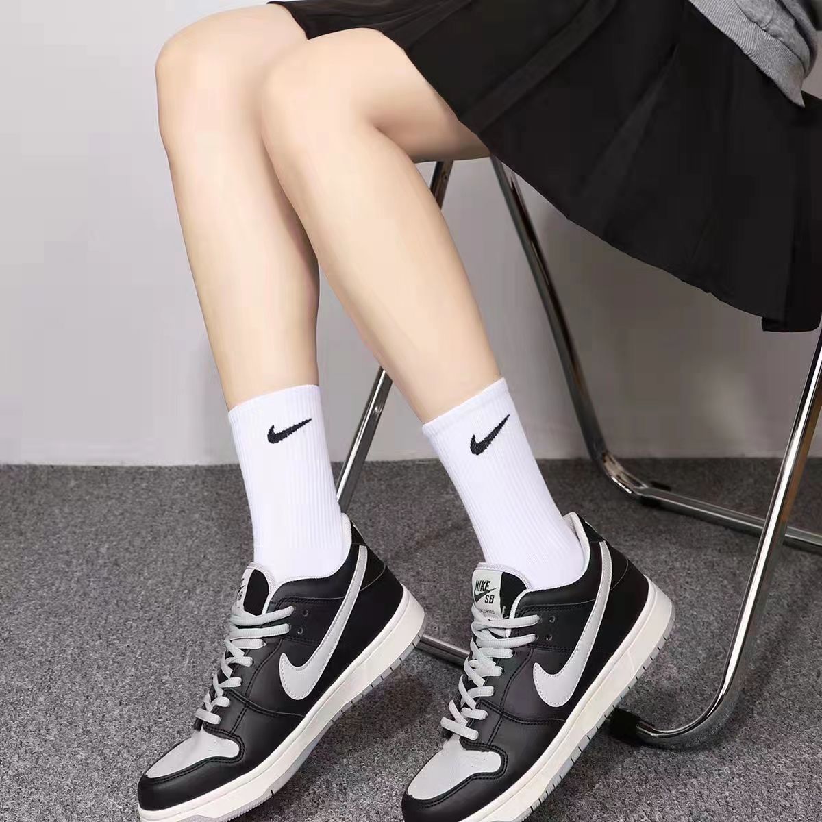 ins spring and summer sports socks for men and women pure cotton deodorant mid-calf couple student basketball running sweat-absorbing hook stockings
