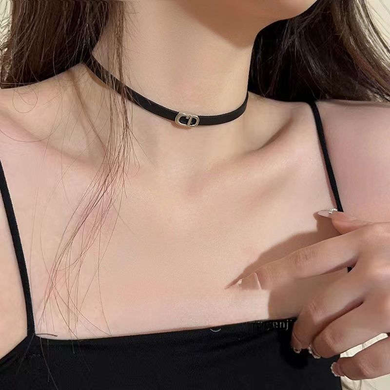 pure desire wind black letter cd necklace female chain sense temperament neck ring necklet neckband necklace clavicle internet influencer cold style