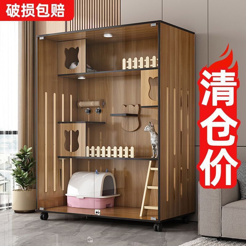 villa indoor home  house  nest pet cage small apartment  caveolae integrated cattery cabinet chamfer