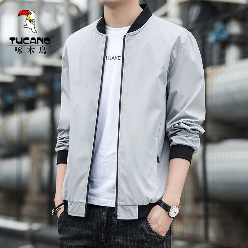 woodpecker spring and autumn new korean style trendy versatile men‘s jacket casual thin baseball collar coat jacket