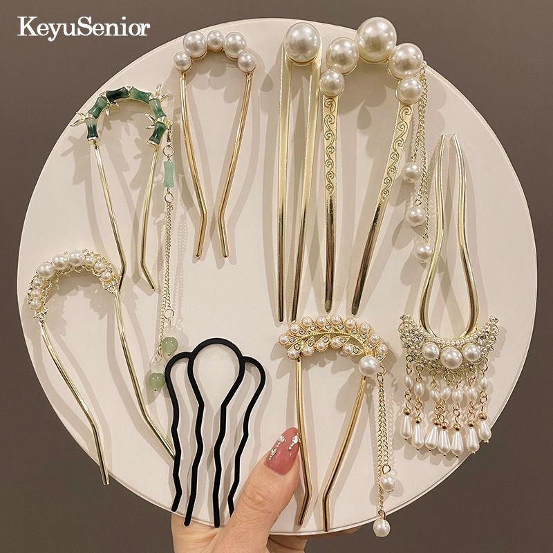 hairpin female updo gadget hairpin u-shaped barrettes hair clasp new chinese ancient style high sense u-clips sub hair comb headdress