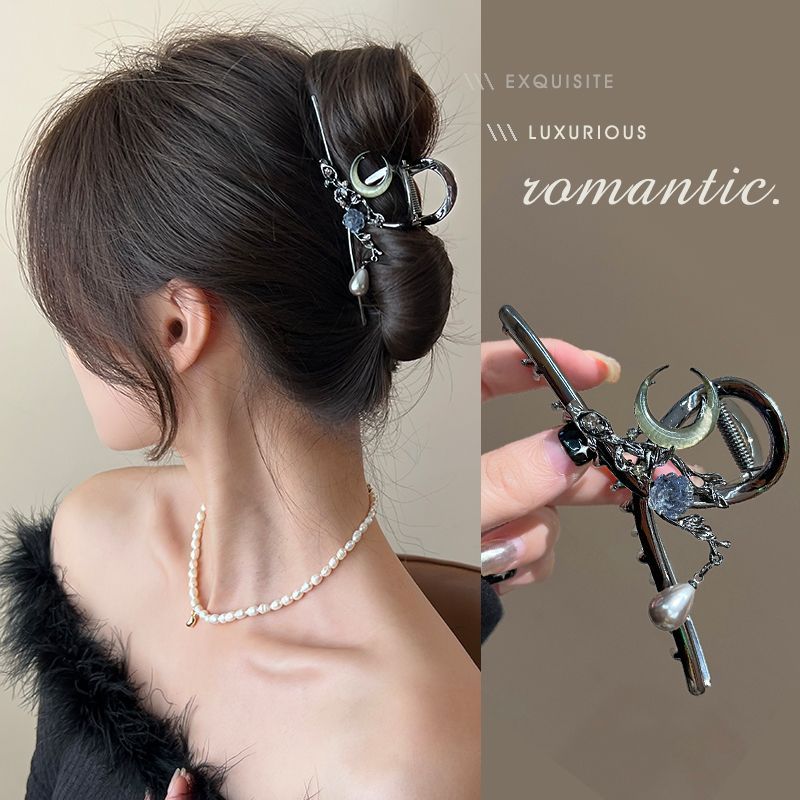 new chinese style national style grip women‘s 2024 new high sense back head hair accessories ancient style shark clip large clip