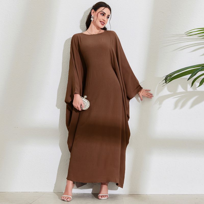 batwing sleeve loose plus size prayer week dress robe plump girls long dress muslim abaya dresse