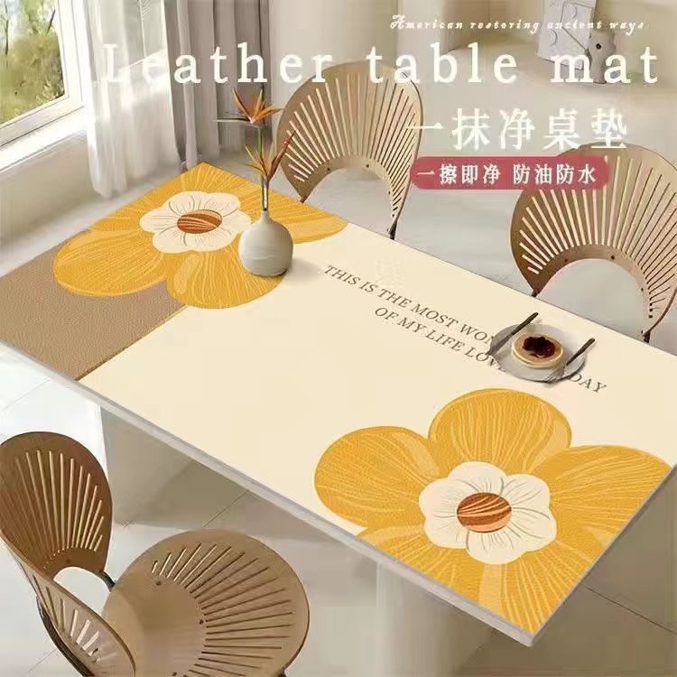 waterproof and oil-proof tea table cloth pvc new living room fresh disposable dining table home heat blocking cloth thickened table pad