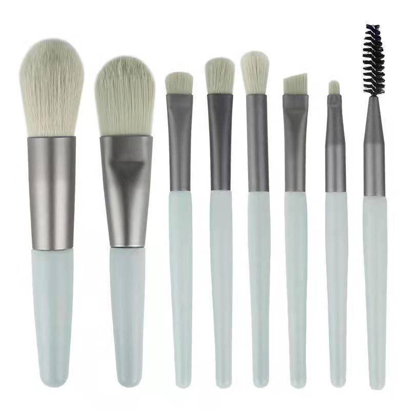 li jiaqi 8 pcs leather bag makeup brush suit eye shadow eyesh brush lip eye brush full set of tools for beginners