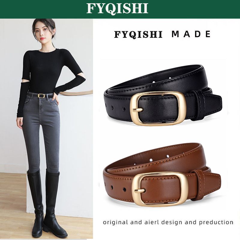 women‘s cowhide genuine leather belt simple decorative casual versatile korean style 2024 summer new jeans belt women‘s