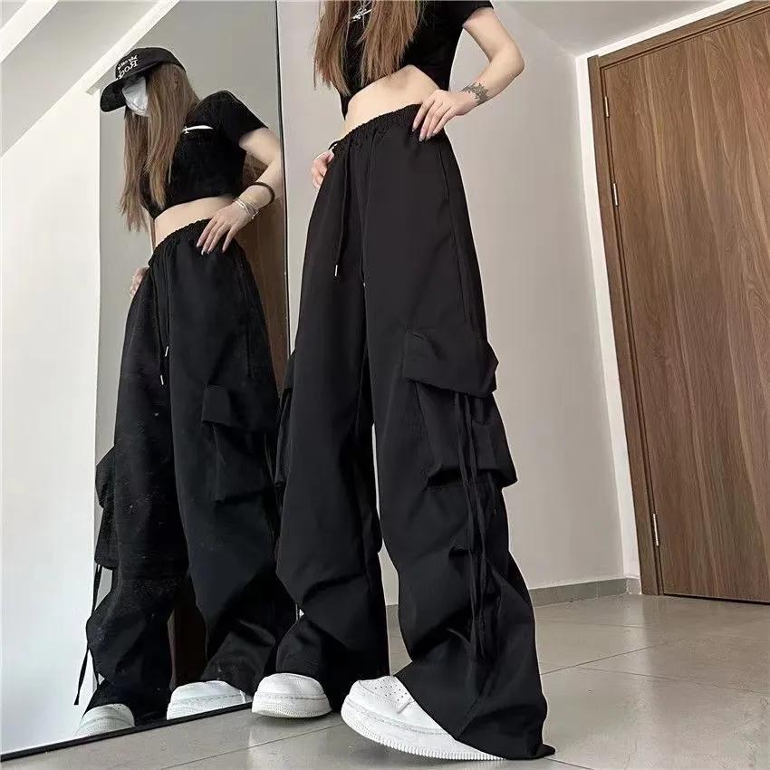 spring and autumn summer american workwear pants men and women tall teenagers casual straight-leg wide leg loose thin trendy