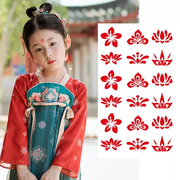 bindi waterproof girls' festival performance hanfu ancient fairy photo woman's head ornament girls forehead stickers affixed tattoo sticker