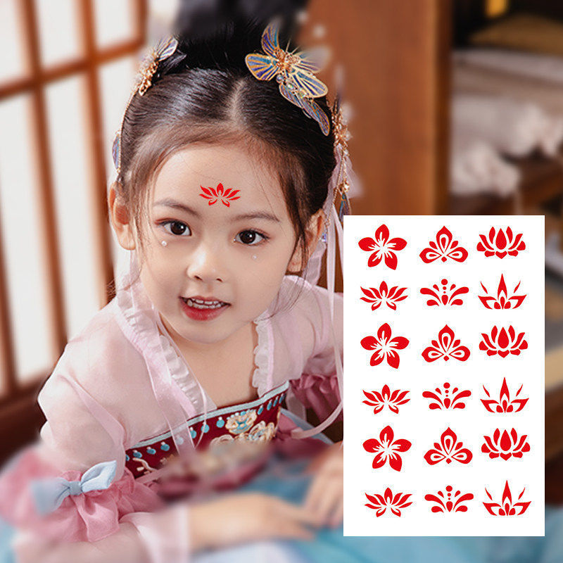 bindi waterproof girls' festival performance hanfu ancient fairy photo woman's head ornament girls forehead stickers affixed tattoo sticker