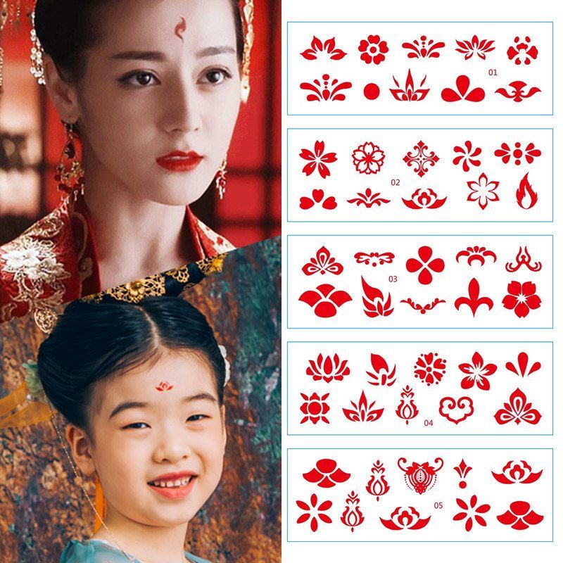 bindi waterproof girls' festival performance hanfu ancient fairy photo woman's head ornament girls forehead stickers affixed tattoo sticker