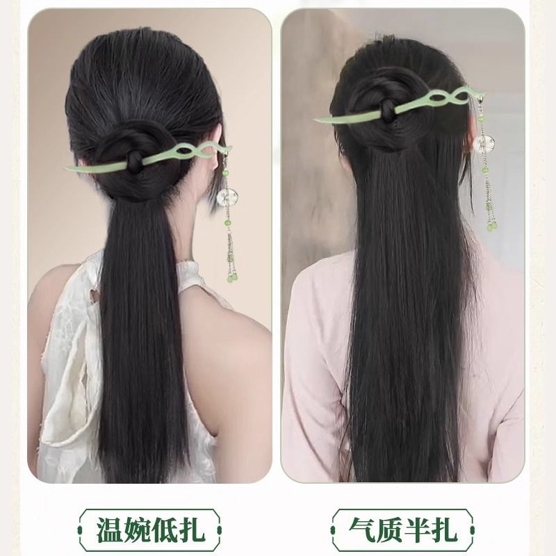 bun ponytail female new chinese style antique hair accessories hairpin balls ponytail grip one han chinese clothing cheongsam ponytail braid