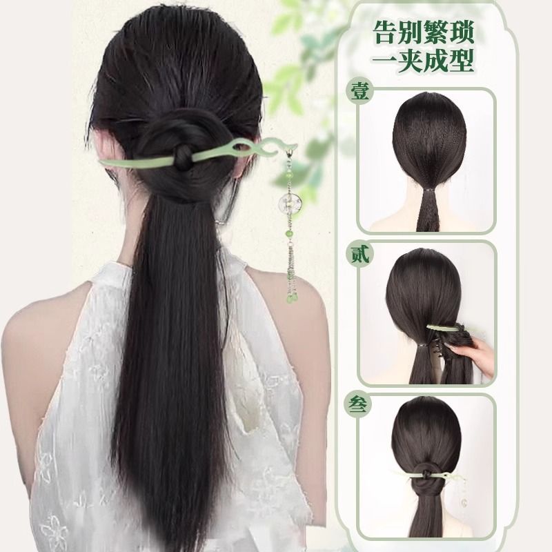 bun ponytail female new chinese style antique hair accessories hairpin balls ponytail grip one han chinese clothing cheongsam ponytail braid