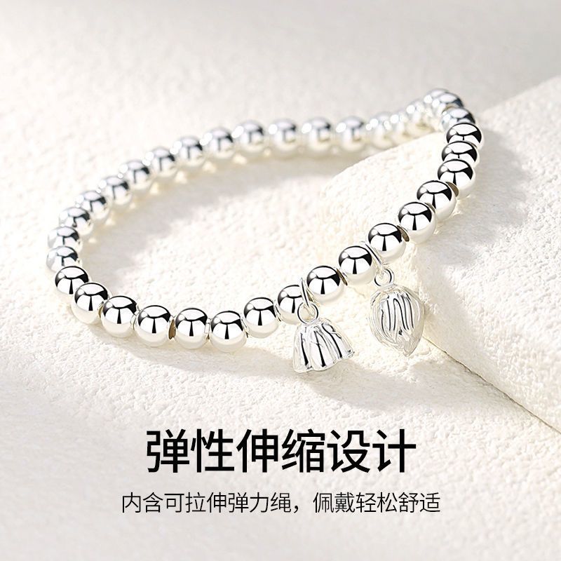 tibetan silver two shihuan bracelet female round beads bracelet ins fresh lotus seedpod beaded all-match creative fashion new ins