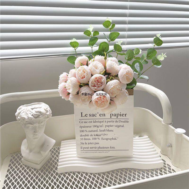 simulation camellia rose bouquet photography photo props living room room indoor decoration atmosphere decoration