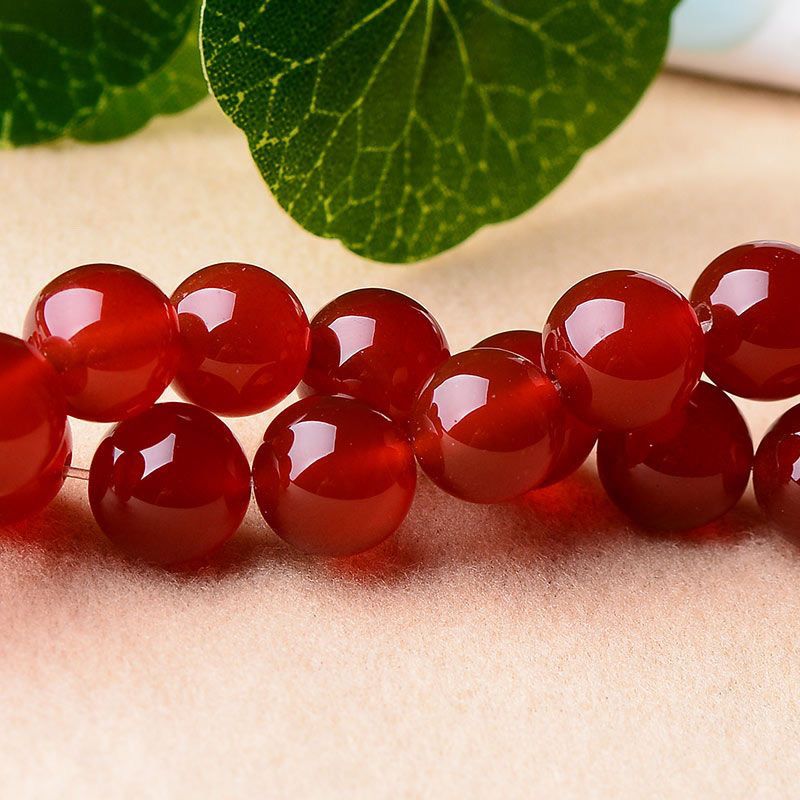 [send thread] natural red agate loose beads bracelet black agate crystal handmade string beads