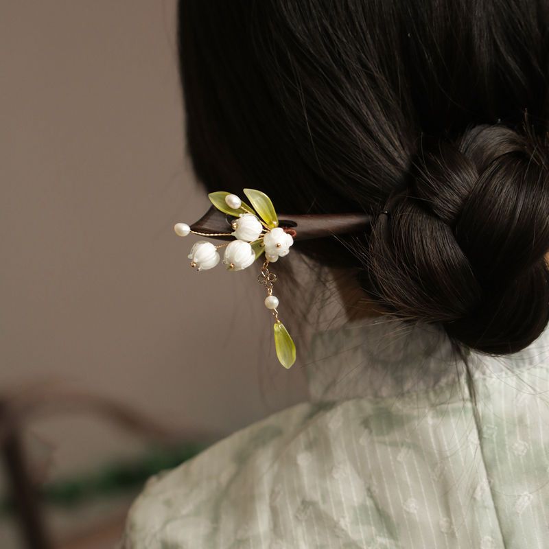 simple updo hair accessories hairpin fresh linglan retro cheongsam wooden hair clasp accessories tassel chinese all-match hairpin advanced