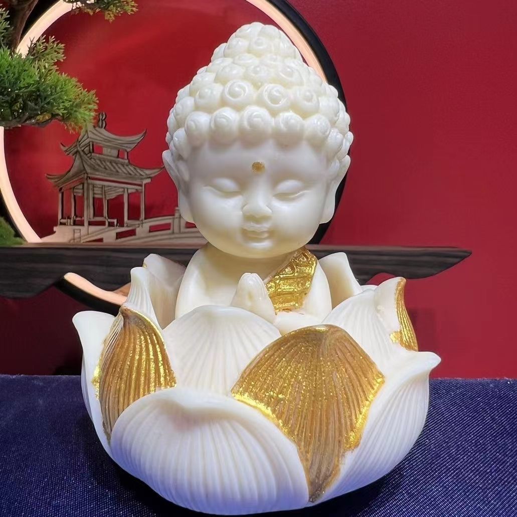 ivory nut baby buddha lotus base q version taolai car decoration mahāvairocana car decoration