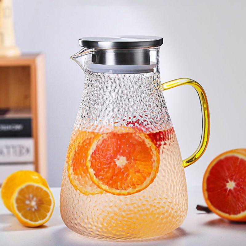 good-looking heat-resistant glass water pitcher explosion-proof large capacity juice pot cold water bottle water cup household living room cold dripper