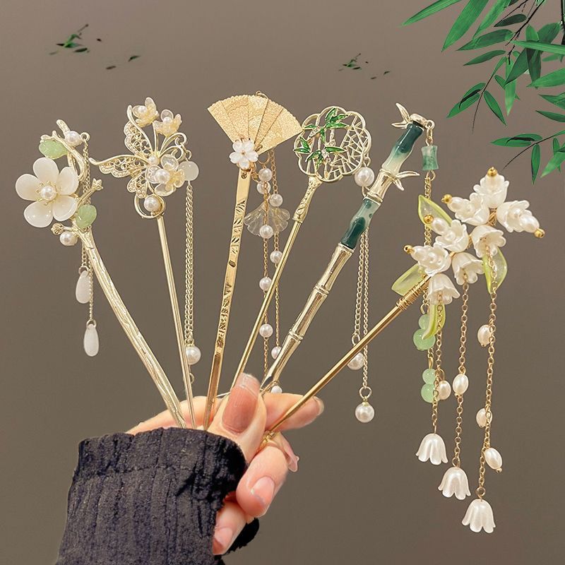 antiquity hair clasp hairpin women‘s new chinese style new hairpin simple modern advanced updo headdress for han chinese clothing wearing flower