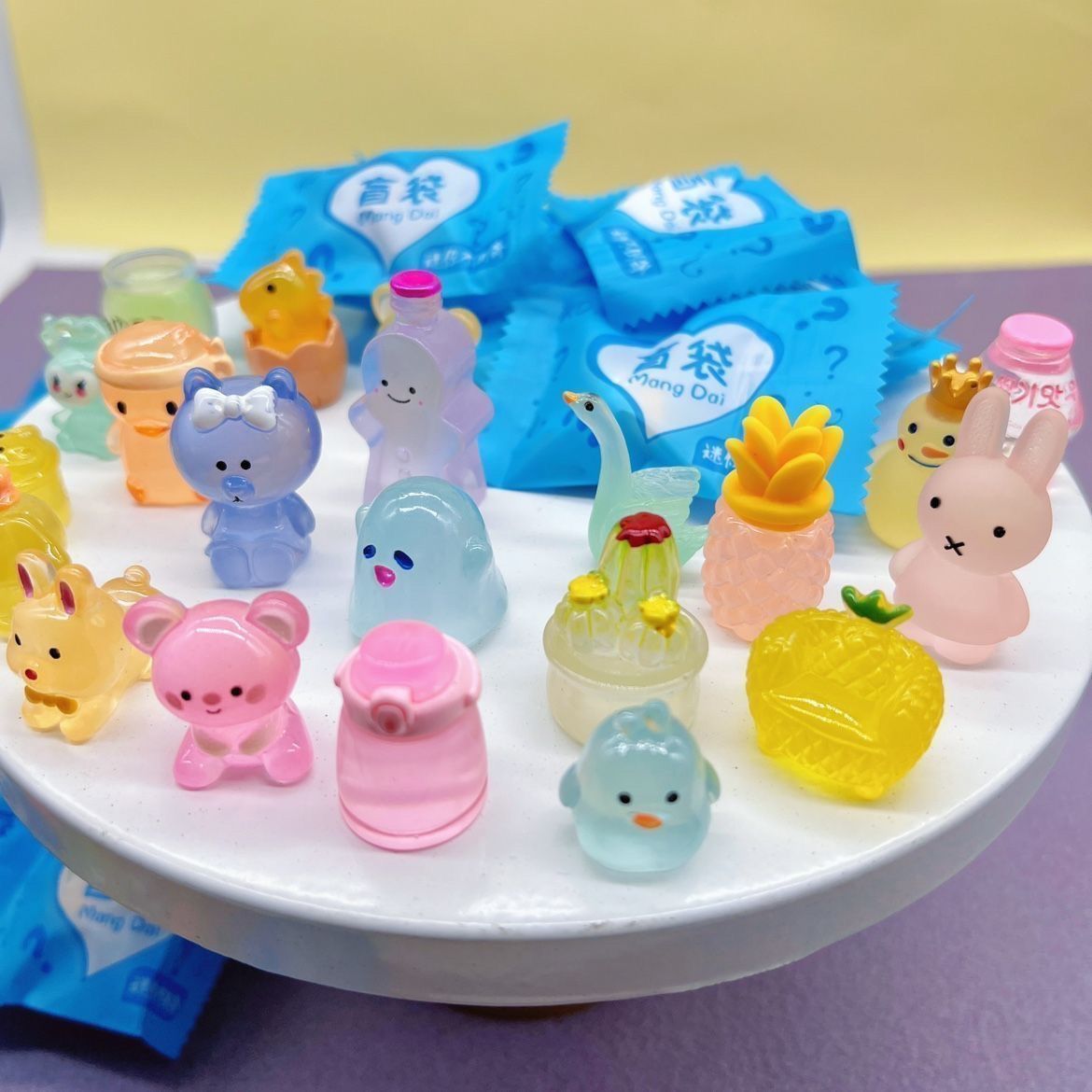 100 pcs luminous small blind bag children‘s gift fifty cents mini independent packaging cute model simulation cartoon