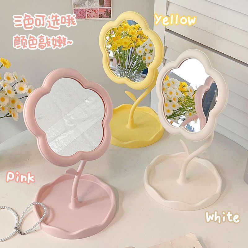 cute desktop ins girl makeup mirror bedroom dorm household flower good-looking student office surface