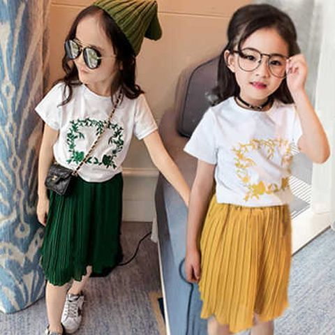 hanfu girls‘ summer clothes 2024 new children‘s summer short sleeve new chinese style suit children‘s national style two-piece suit