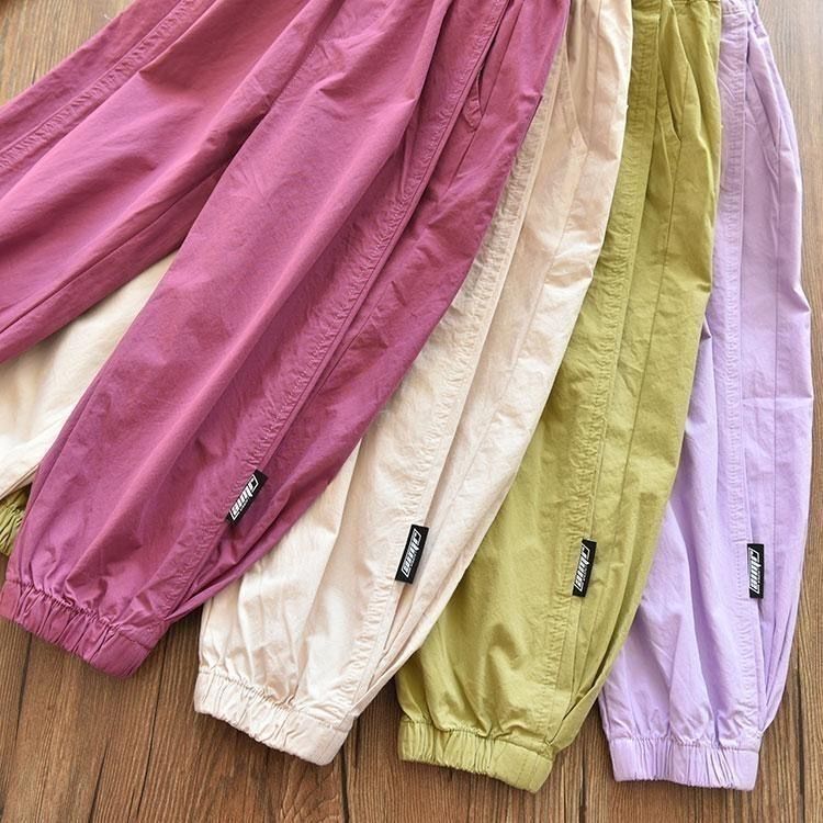 2024 new summer sun protection girls trendy thin workwear bloomers medium and big children casual cropped anti mosquito pants 9